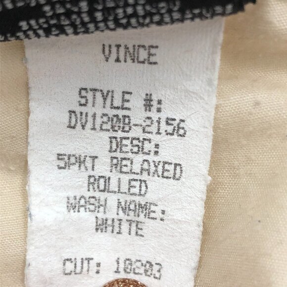 Vince White  denim Relaxed straight leg 5 pocket jeans waist 31 (unisex) - Picture 9 of 16
